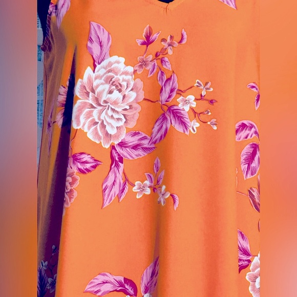 VINCE CAMUTO SLIP MAXI DRESS SMALL SLEEVELESS FLORAL ORANGE PINK LONG STRAPPY - Picture 8 of 11